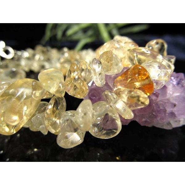 シトリン さざれ デザインブレスレット 石サイズ約5mm-12mm 豊かな富をもたらす幸運の石 アジ...