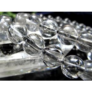 ブラックルチル トルマリンインクォーツ スフィア【台座セット】 ブラックルチルクォーツ ブレスレット 16mm ブラックトルマリン