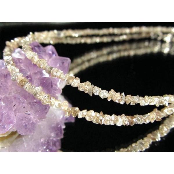 天然ブラウンダイヤモンド 結晶原石ワイヤーブレスレット 約2mm-3mm SILVER925 永遠の...