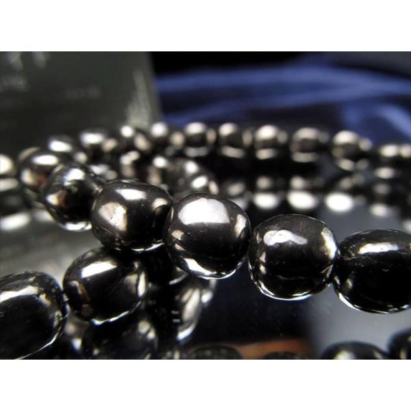 シュンガイト タンブル型ブレスレット 幅約7mm-8mm ぷっくりタンブル型 地球上で唯一の天然フラ...