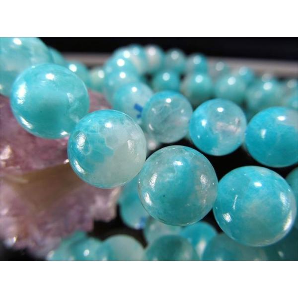 ブレスレット アマゾナイトシリカ 2A+ 8.5mm-9mm×22珠前後 天河石 石英共生による個性...