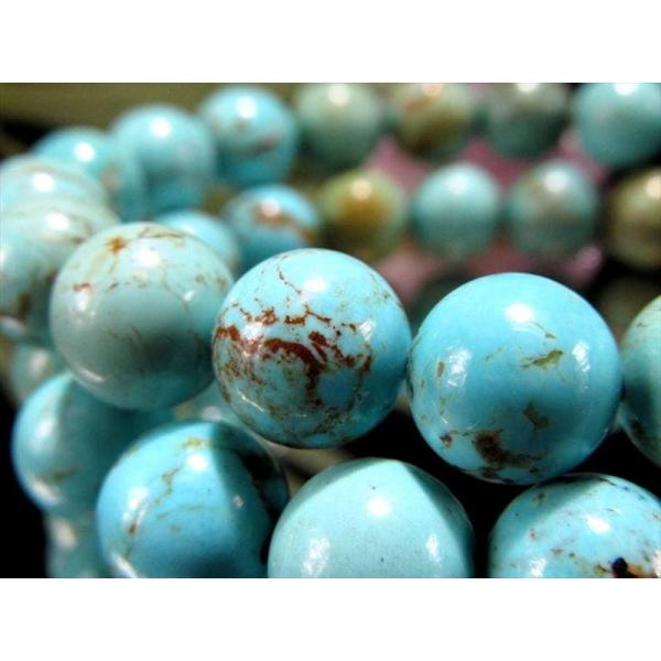 店頭展示中 デンバー展示会商品 ソノランゴールドターコイズ トルコ石 ブレスレット 約9mm×21珠...