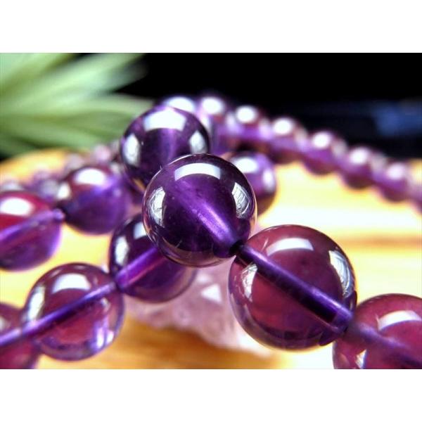 艶やか ディープパープル 3A アメジスト 紫水晶 ブレスレット 約8mm-8.5mm×23珠前後 ...