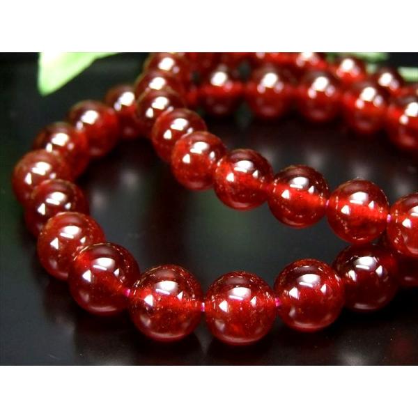 オレンジガーネット ヘソナイトガーネット ブレスレット 8.5mm-9mm×23珠前後 つやつやオレ...