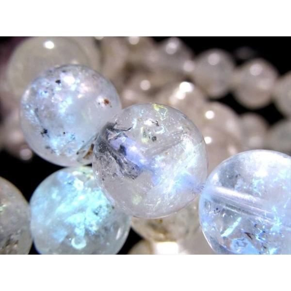 幻想蛍光×透明感 オイルインクォーツ 石油入り水晶 ブレスレット 約6.5mm×28珠前後 古代の石...