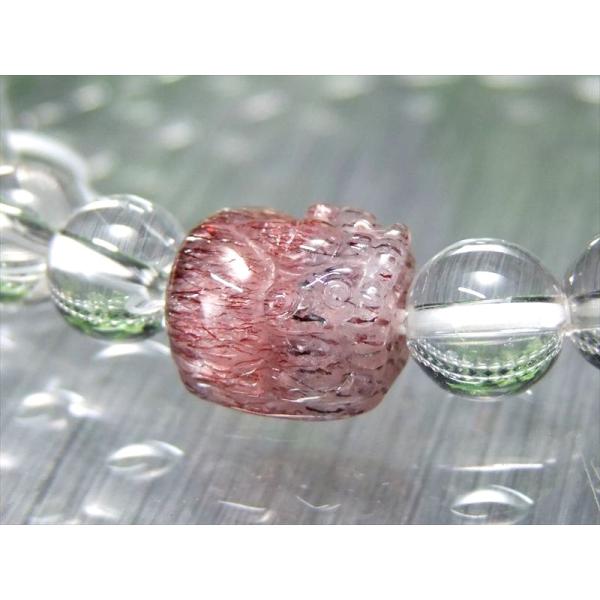 スーパーセブン 貔貅 ヒキュウ 入り 水晶ブレスレット ヒキュウサイズ幅約12mm×1個 水晶約8m...