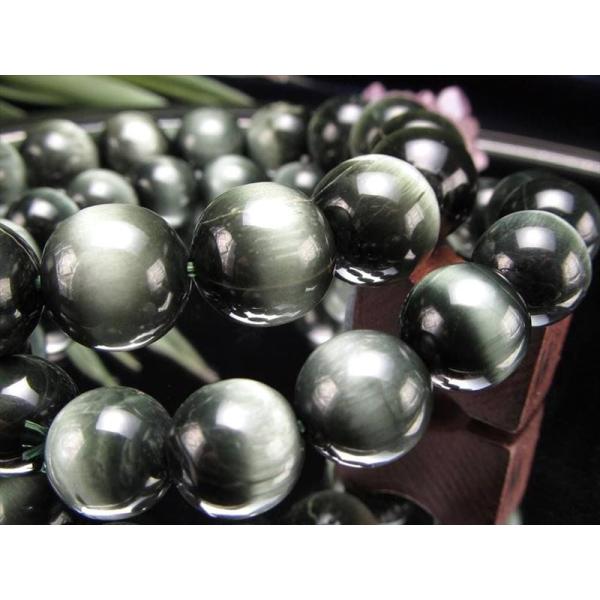 レア 天然キャッツアイ 3A 天然キャッツアイクォーツ グリーンタイプ ブレスレット 約8.5mm×...