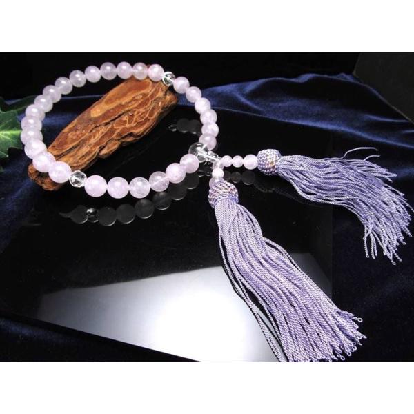 ラベンダーアメジスト 紫水晶 片手 略式 念珠 主玉約10mm 親玉約11mm 二天玉約8mm 落ち...