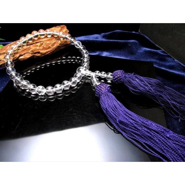 天然水晶 クリスタル 片手 略式 念珠 主玉約8mm 親玉約10mm 二天玉約8mm 落ち着きと品格...