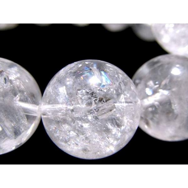 激安特価 スノーホワイトクリスタル 白水晶 ブレスレット 約11.5mm-12mm×18珠前後 希少...