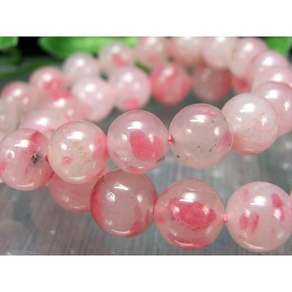 決算価格A+ ロードナイトシリカ 薔薇輝石 ブレスレット 8.5mm-9mm×22珠前後 果肉のよう...