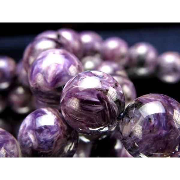 お買い得価格 AA チャロアイト チャロ石 ブレスレット 10mm-10.5mm×19珠前後 艶やか...