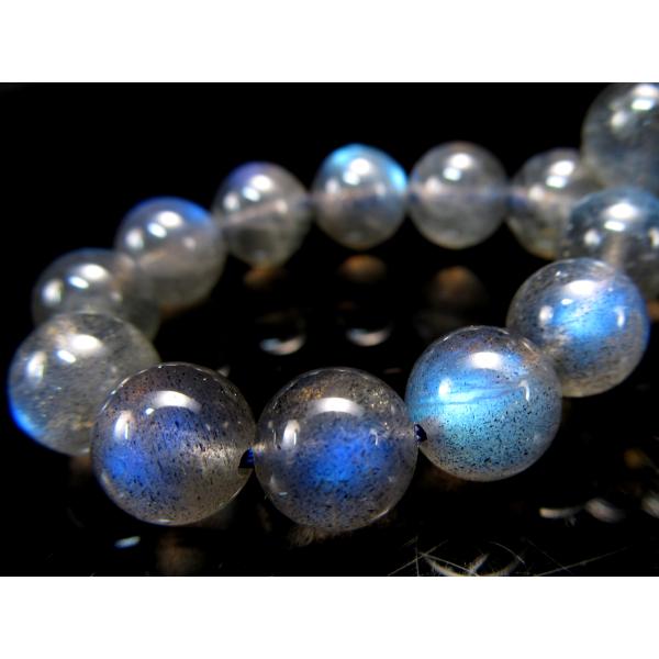 5A ラブラドライト ブレスレット 8.5mm×22珠 スペクトロライト 濃いブルーシラー 信念を貫...