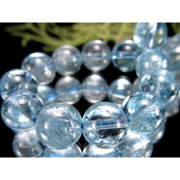 数量限定 クリアブルー 3A ブルー トパーズ ブレスレット 9mm-9.5mm×21珠 抜群のクリ...