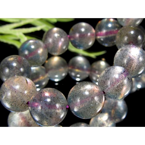 超希少 パープル&amp;ピンクシラー 5A ラブラドライト ブレスレット 8mm-8.5mm×23珠 スペ...