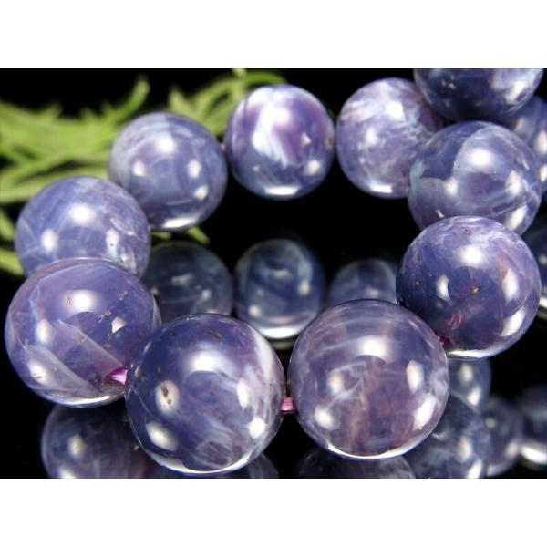 ラベンダーカラー マーブルスコロライト ブレスレット 10.5mm-11mm×19珠 幻想的な色彩 ...