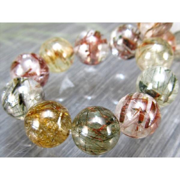 3A MIXルチルクォーツ ブレスレット 約9mm-9.5mm×21珠 秋を閉じ込めた針の芸術品 高...