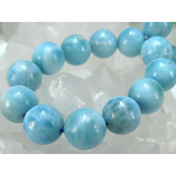 優しい波模様 AA+ ラリマー ブレスレット 7.5mm-8mm×24珠 愛と平和の石 一点もの 愛...