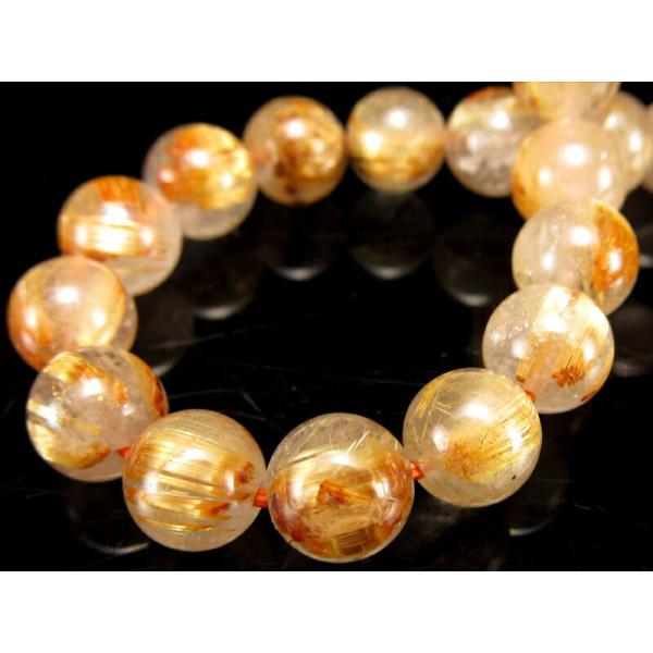 針多め 3A ゴールドルチルクォーツ ブレスレット 7mm-7.5mm×26珠 繊細針 ルチル 金運...