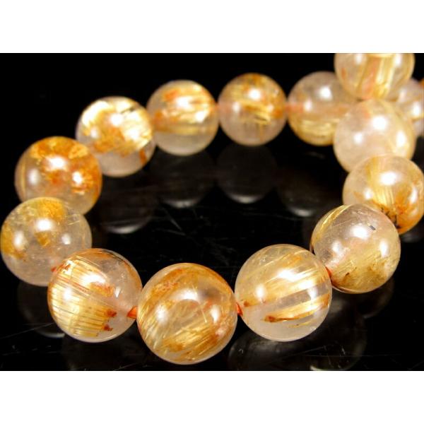 針多め 3A ゴールドルチルクォーツ ブレスレット 7.5mm-8mm×25珠 繊細針 ルチル 金運...