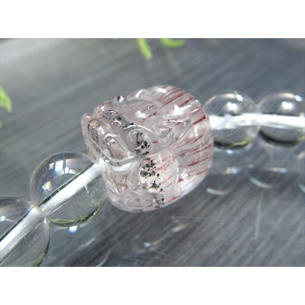 スーパーセブン 貔貅 ヒキュウ 入り 水晶ブレスレット ヒキュウサイズ幅約15mm×1個 水晶約8m...