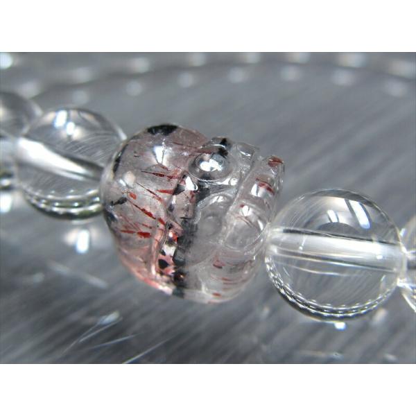 店頭展示中 スーパーセブン 貔貅 ヒキュウ 入り 水晶ブレスレット ヒキュウサイズ幅約11mm×1個...