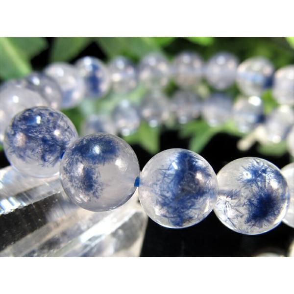 結晶くっきり 5A デュモルチェライト イン クォーツ ブレスレット 9mm×21珠 ロイヤルブルー...