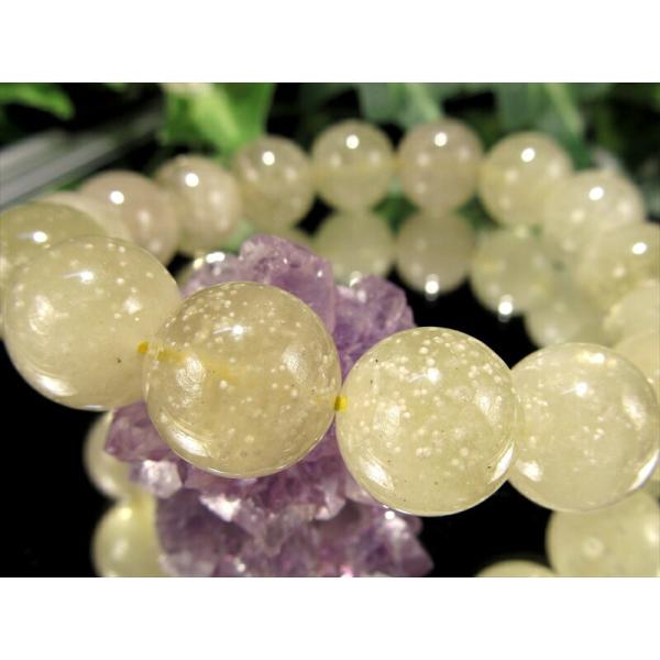 稀少 クリストバライト内包 リビアングラス ブレスレット 13.5mm-14mm×16珠 リビア砂漠...