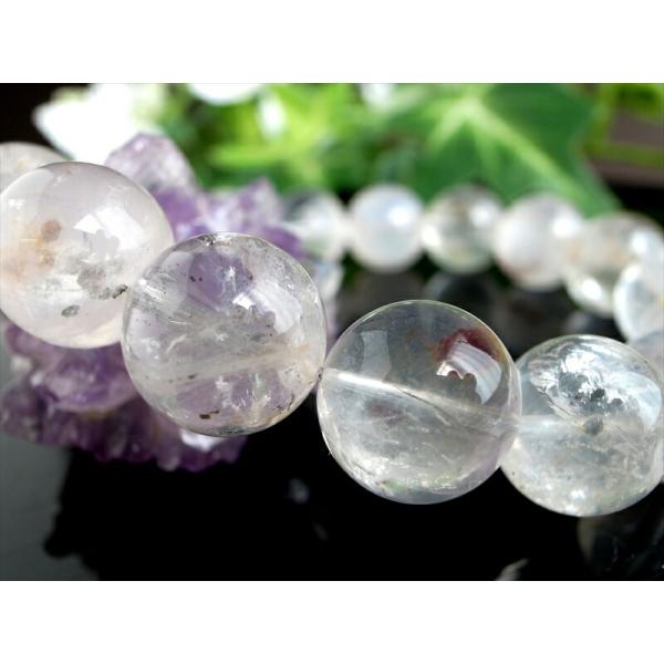 大珠 5A マーカサイトインクォーツ 白鉄鉱入り水晶 ブレスレット 11.5mm-12mm×17珠 ...