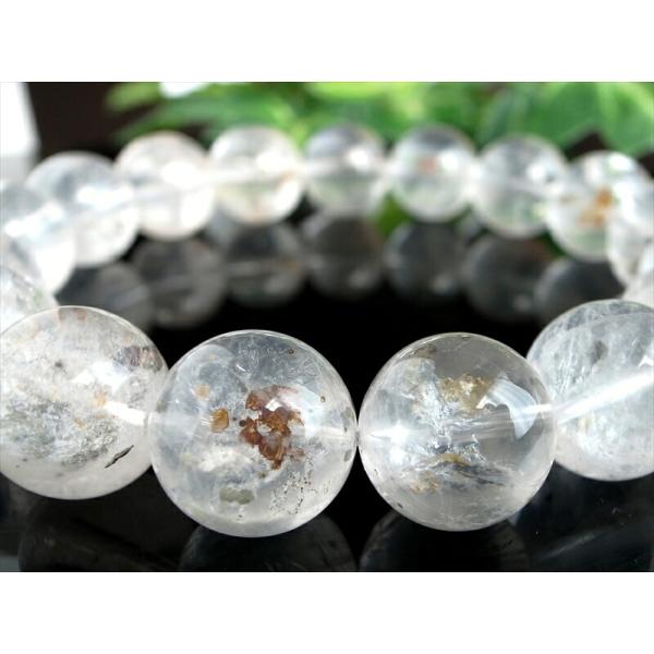 大珠 5A マーカサイトインクォーツ 白鉄鉱入り水晶 ブレスレット 12mm-12.5mm×17珠 ...