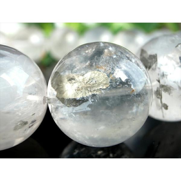 店頭展示中 大珠 5A マーカサイトインクォーツ 白鉄鉱入り水晶 ブレスレット 17mm-18mm×...