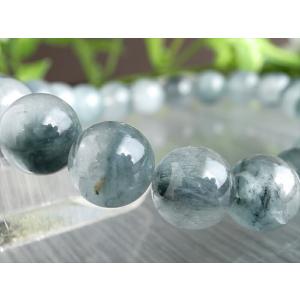 ブルールチル インディゴライト サゲニティック クォーツブレスレット 8.5mm-9mm×22珠 希少 ストレス鎮静ルチル 濃密藍針水晶 厳選1点物 ブラジル産