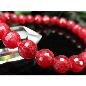 2A+ ブラッディルビー ミラーボールカット ブレスレット 7.5mm×24珠 妖艶濃厚真紅 宝石の女王 アフリカ産 パワーストーン 天然石