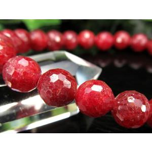 2A+ ブラッディルビー ミラーボールカット ブレスレット 7.5mm-8mm×23珠 妖艶濃厚真紅 宝石の女王 アフリカ産 パワーストーン 天然石