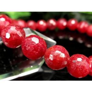 2A+ ブラッディルビー ミラーボールカット ブレスレット 8mm×23珠 妖艶濃厚真紅 宝石の女王 アフリカ産 パワーストーン 天然石