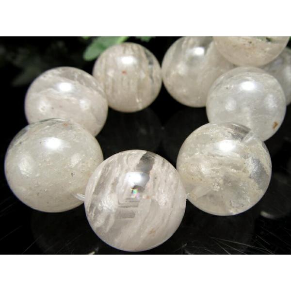 大特価 AA+ 千層ホワイトガーデンファントムクォーツ ブレスレット 16mm-16.5mm×14珠...