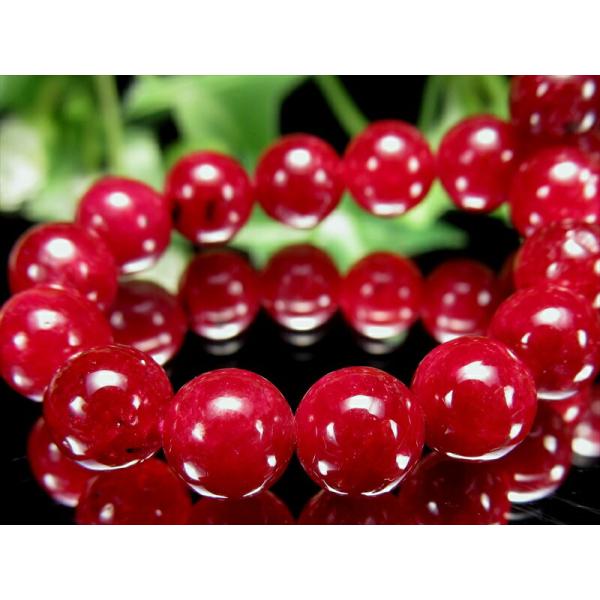 コスパ抜群 3A アフリカンルビー 紅玉 ブレスレット 6.5mm-7mm×28珠 重厚感ある美発色...