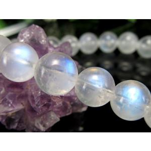 4A ブルームーンストーン ブレスレット 9mm-9.5mm×21珠 美麗ブルー