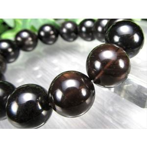 大珠 透き通る漆黒の天然石 和田峠 黒曜石 オブシディアン ブレスレット 約15mm-16mm×14珠 国産の黒曜石 透明感あり 最強の魔除け・邪気払いの石 証明書付き