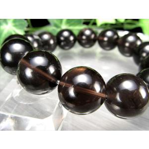 大珠 透き通る漆黒の天然石 和田峠 黒曜石 オブシディアン ブレスレット 16mm-16.5mm×14珠 国産の黒曜石 透明感あり 最強の魔除け・邪気払いの石 証明書付き