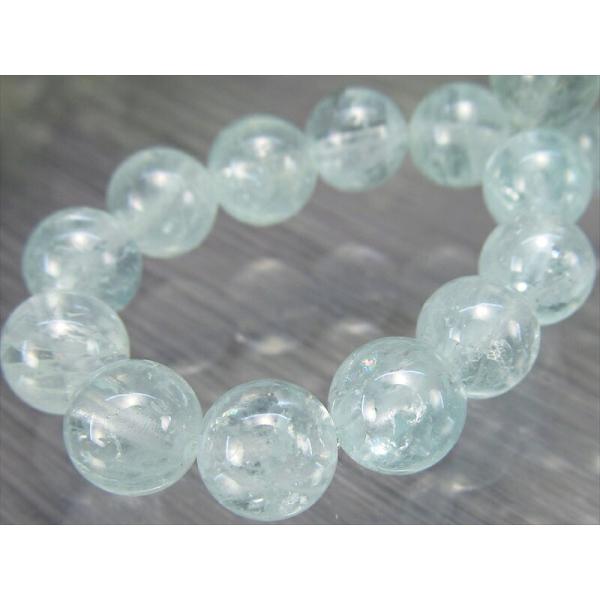淡く上品な ブルーカラー 3A シンデレラ アクアマリン ブレスレット 7mm-7.5mm×25珠 ...