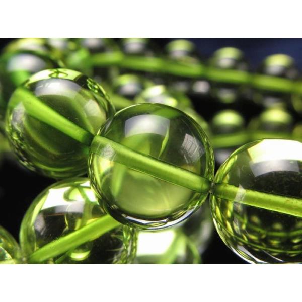 オリーブグリーンカラー 5A グリーンアンバー ブレスレット 約10mm×20珠前後 発色美しいリト...
