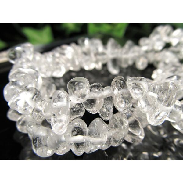 天然水晶 クリスタル さざれ ブレスレット 幅約5mm-10mm 艶々サザレ形状 全てを浄化し活性化...
