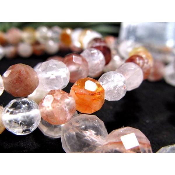 MIXカラーカットタイプ マニカランクォーツカットブレスレット 約6mm-6.5mm×31珠前後 パ...