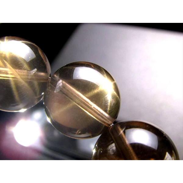 大珠 スター入り スタースモーキークォーツ ブレスレット 13.5mm-14mm×16珠前後 超透明...
