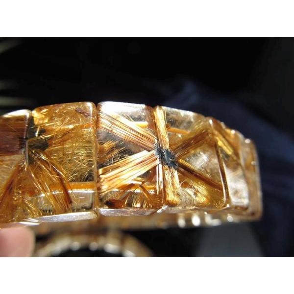 存在感抜群タイチンルチル 母岩入り アンティークゴールドルチルクォーツ タイガールチルクォーツ バン...