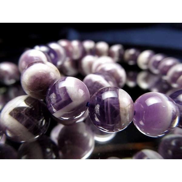 ディープ シェブロンアメジスト ブレスレット 8mm-8.5mm×23珠前後 愛の守護石 ケープアメ...