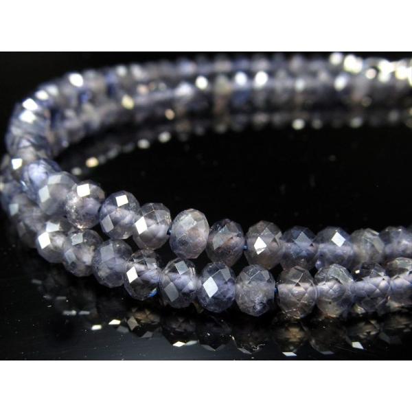 アイオライト キラキラカット ワイヤー ブレスレット 幅約3.5mm-4mm デザインワイヤーブレス...