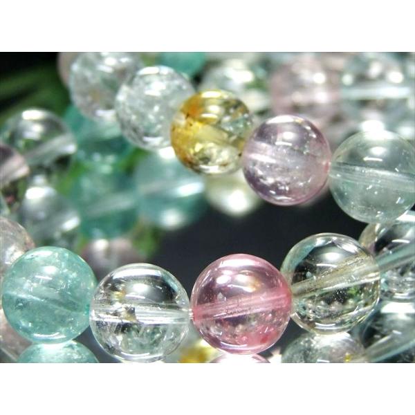 3A MIXカラートパーズ カット ブレスレット 約9.5mm-10mm×20珠前後 華やかなマルチ...