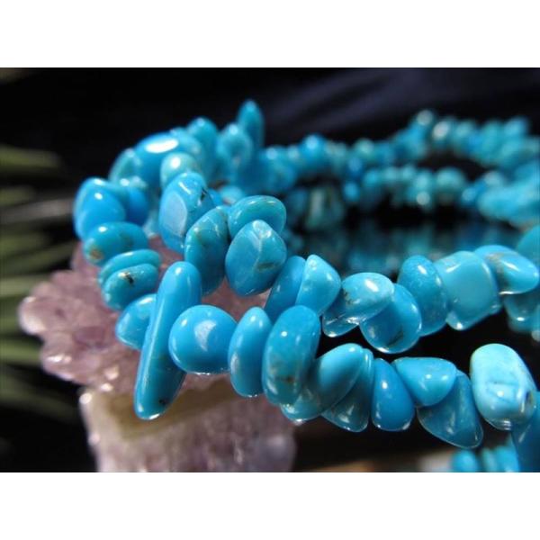 3A 天の神が宿る石 スリーピングビューティーターコイズ ブレスレット 幅約4mm-7mm 美しい濃...
